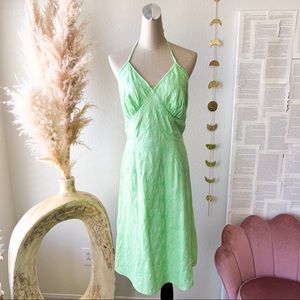 TORRID Green Floral Embroidered Midi Halter Summer Dress